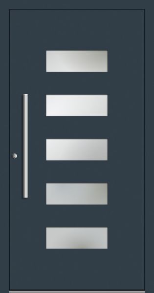 Aluminium Haustür "FRANCA" 78mm flügelüberdeckend RC2 (96 cm (B) x 196 cm (H), NEUWERTIG, B-Ware)