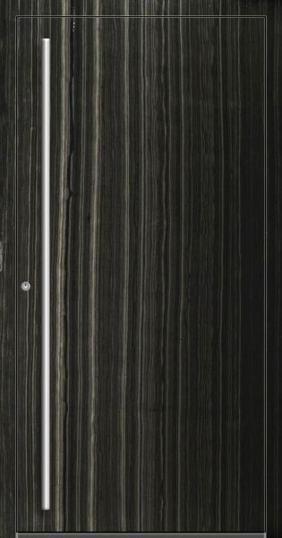 Außenansicht Aluminium-Stein-Tür Elegant Black (gestreift) innen öffnend DIN links