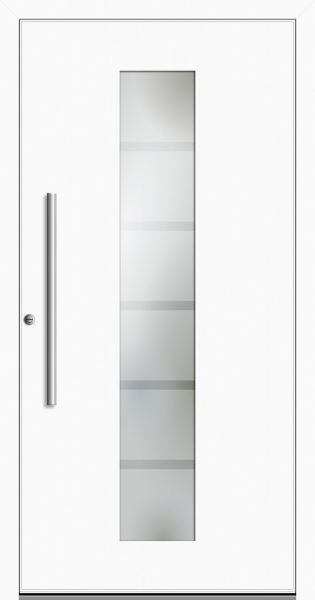 Außensicht Aluminium Haustür mit Glas Weiß